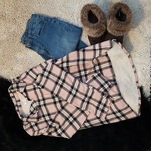 Sherpa lined flannel button up